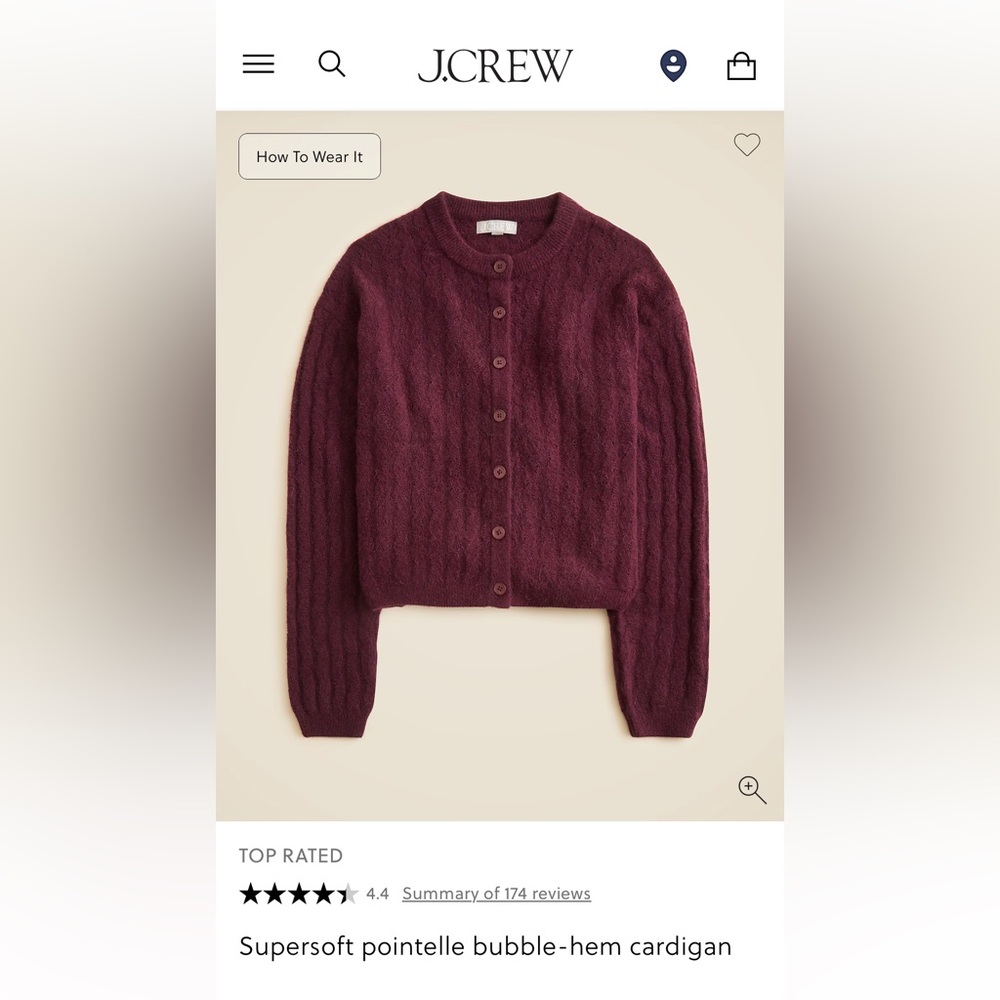 JCrew super soft pointelle cardigan - Picture 4 of 5